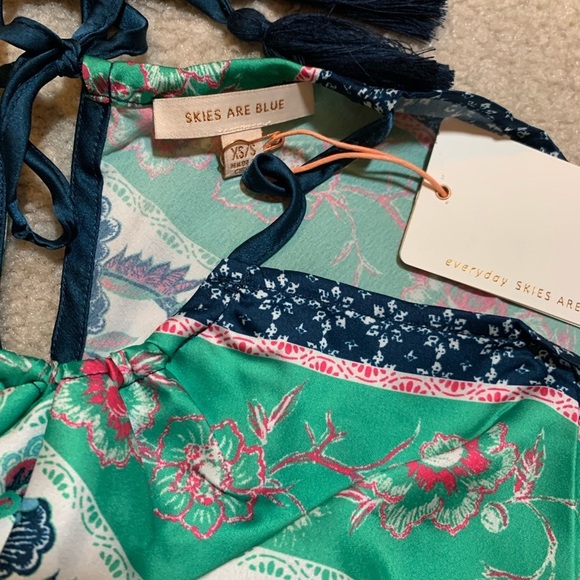 NWT Skies Are Blue Handkerchief Floral Boho Top Women Size XS/Small - Picture 9 of 9